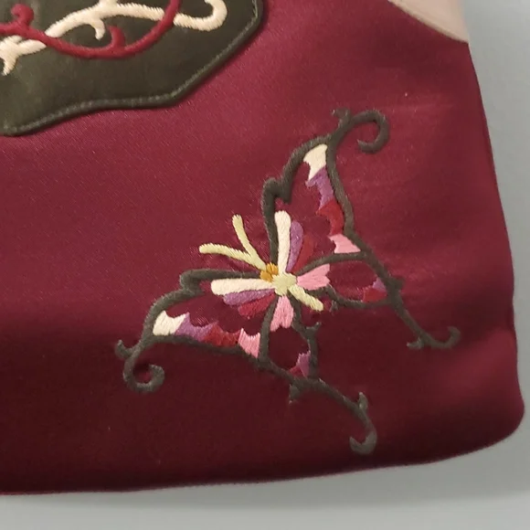 Vintage Dolce Vita 90's  Women's Satin Embroided Purse Handbag - Picture 2 of 8